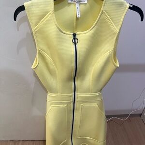 BCBGeneration Yellow Zip-Front Dress